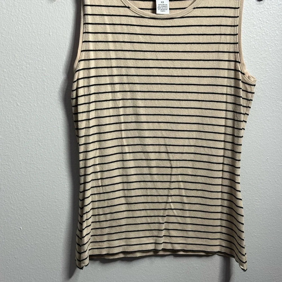 LOFT Ann Taylor Women Beige/Black Striped Shirt Size XS‎ - Picture 5 of 6